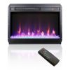 60 Inch Electric Fireplace Media TV Stand With Sync Colorful LED Lights-Dark rustic oak color