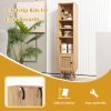 4 Tiers Rattan Storage Cabinet with Slim Design