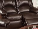 Motion Recliner Chair 1pc Glider Couch Living Room Furniture Brown Bonded Leather