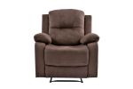 Elegant Modern Chocolate Color Microfiber Motion Recliner Chair 1pc Couch Manual Motion Plush Armrest Tufted Back Living Room Furniture