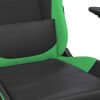 Gaming Chair with Footrest Black and Green Faux Leather