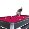 6-ft Pool Table with Table Tennis Top - Black with Red Felt