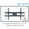 LEADZM TMDS-204 32"-70" 110Lbs VESA600*400 Full Motion TV Wall Mount Tilt Range 0-15° YF