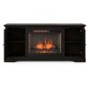 Bridgevine Home Topanga 68 inch Electric Fireplace TV Console for TVs up to 80 inches, Clove finish