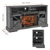 60 Inch Electric Fireplace Entertainment Center With Door Sensor-Dark Rustic Oak