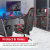 YSSOA Racing Video Backrest and Seat Height Recliner Gaming Office High Back Computer Ergonomic Adjustable Swivel Chair, With footrest, Black/red