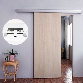 4.9FT/6FT/6.6FT Aluminium alloy brushed interior wood barn sliding door hardware hidden track with Decorative Cover (size: 200cm(6.6ft) kit)