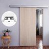 4.9FT/6FT/6.6FT Aluminium alloy brushed interior wood barn sliding door hardware hidden track with Decorative Cover