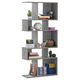 5 Cubes Ladder Shelf Corner Bookshelf Display Rack Bookcase (Color: GRAY)