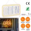 LED Open Sign 16.5x9.1in Business Neon Open Sign Advertisement Board with 11 Levels Adjustable Brightness