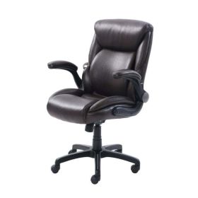 Air Lumbar Bonded Leather Manager Office Chair (Color: Brown)