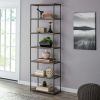 6-Shelf Metal Frame Bookcase