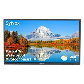 SYLVOX Outdoor TV Partial Sun 1000 Nits 4K LED Waterproof TV Anti Glare Outdoor Smart TV (Deck Series) (size: 43 inch)