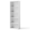 23.5 x 9.5 x 67 Inch 5-Shelf Multi-Functional Wood Bookcase for Home Office