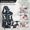 Reclining Swivel Massage Gaming Chair with Lumbar Support