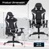 Reclining Swivel Massage Gaming Chair with Lumbar Support