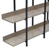 5 Tier Bookcase Home Office Open Bookshelf, Vintage Industrial Style Shelf with Metal Frame, MDF Board