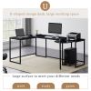 U-shaped Computer Desk;  Industrial Corner Writing Desk with CPU Stand;  Gaming Table Workstation Desk for Home Office