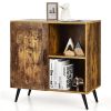 Living Room Funiture Mid-century Storage Door Cabinet Cupboard W/4 Legs