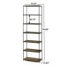 6-Shelf Metal Frame Bookcase