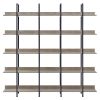 5 Tier Bookcase Home Office Open Bookshelf, Vintage Industrial Style Shelf with Metal Frame, MDF Board