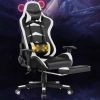 Massage Gaming Chair with Footrest