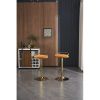 Bar Stools Set of 2 Counter Height Adjustable velvet Padded 360° Swivel Bar Chairs Modern Industrial Style Barstool for Home Kitchen Island(2PCS/CTN)