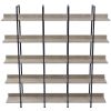 5 Tier Bookcase Home Office Open Bookshelf, Vintage Industrial Style Shelf with Metal Frame, MDF Board